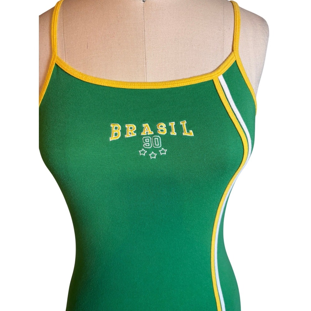 Brasil 90 Mini Dress Forever 21 Womens Size M Green Excellent Sporty Bodycon